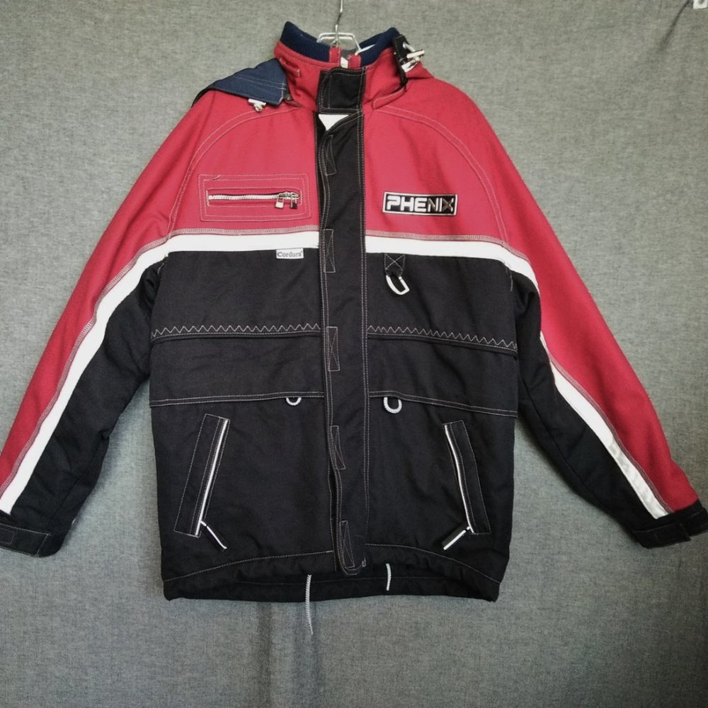 Phenix Ski Jacket Men's Size Medium Red Black White W/ Hood Vintage